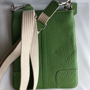 Lime green coach purse.